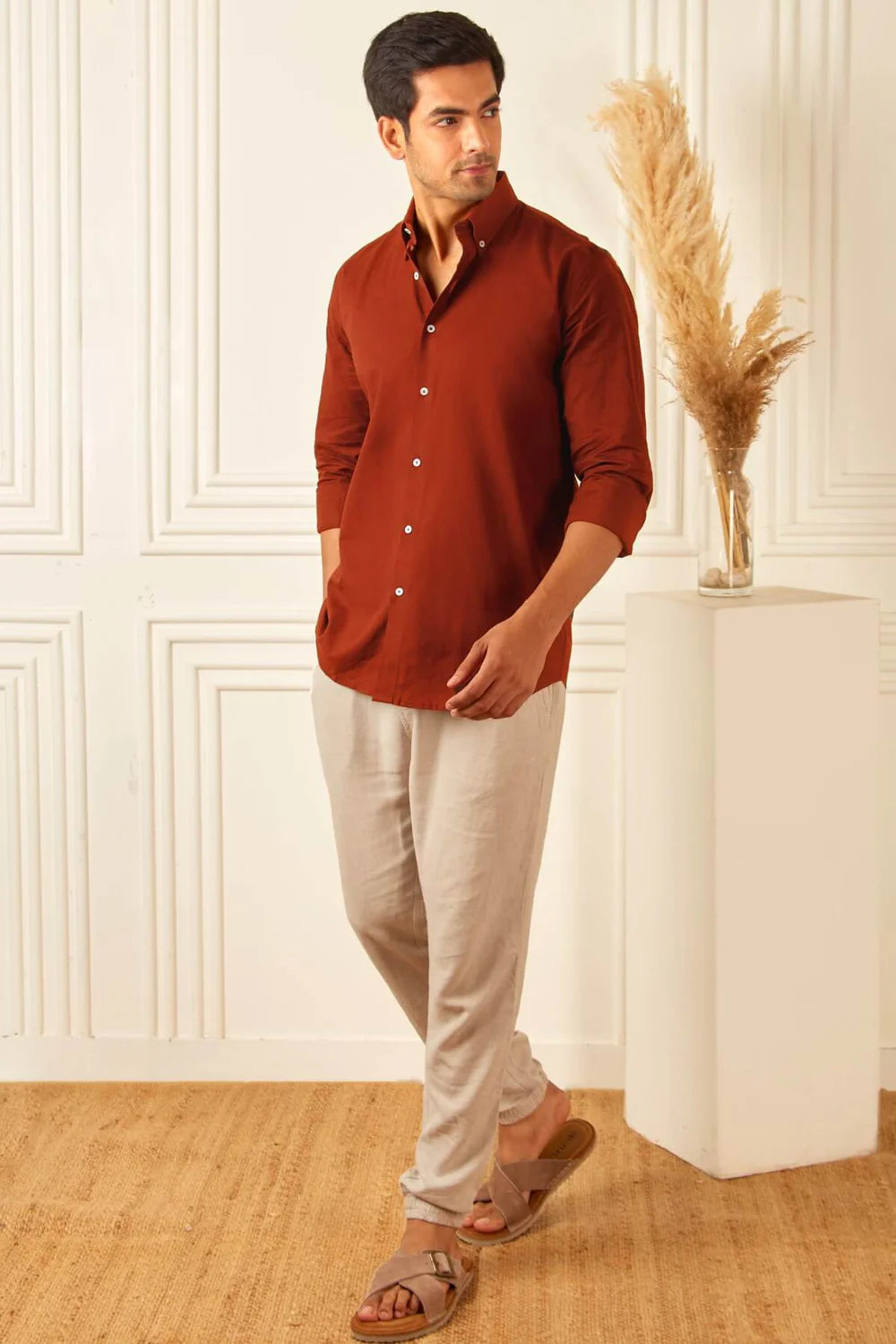 Rust Linen Shirt