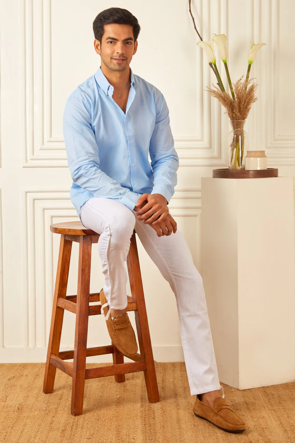 Sky Chambray Linen Shirt